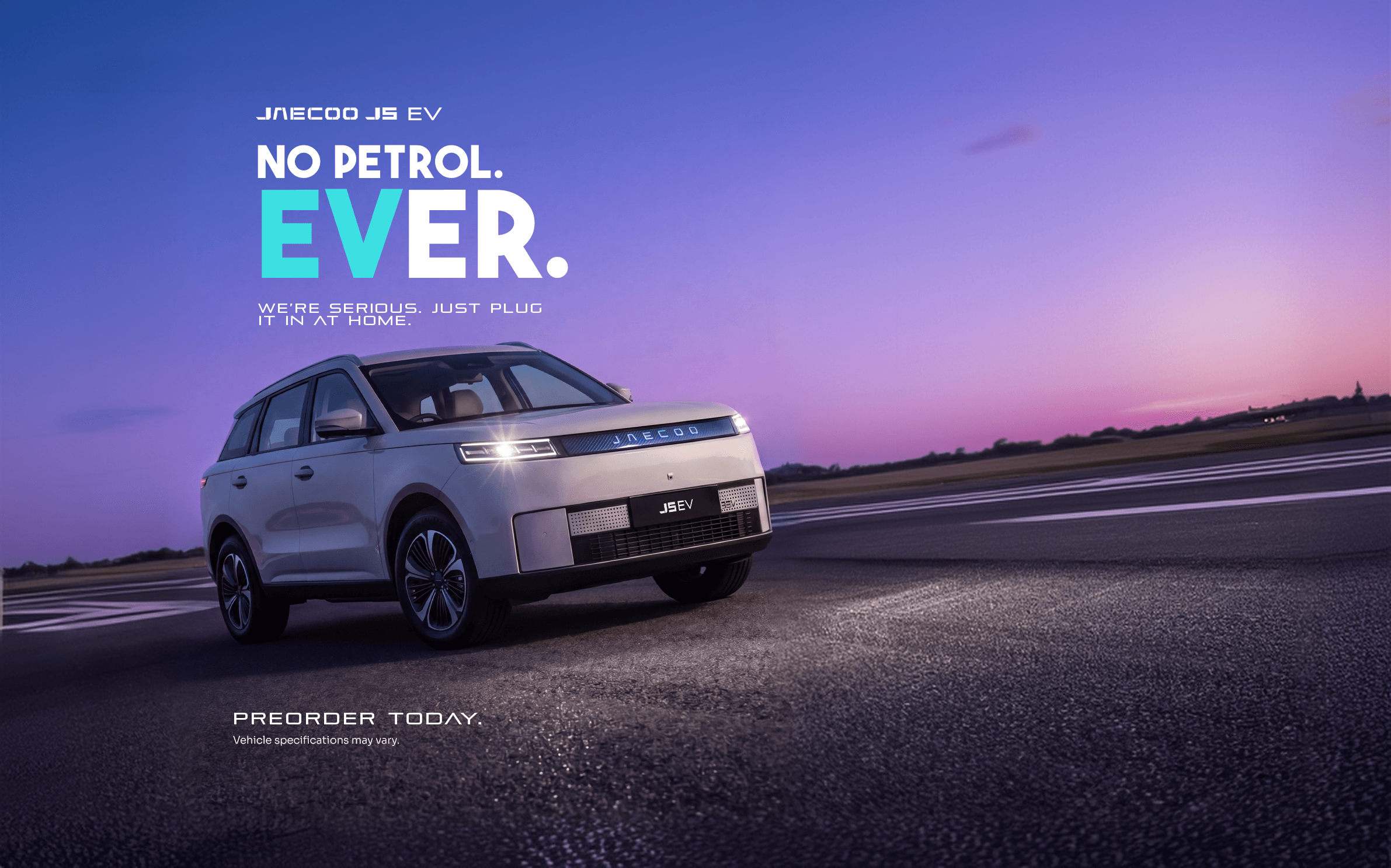 JAECOO J5 EV — No petrol. Ever.